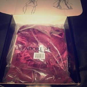 Adore Me Burgundy Babydoll Lingerie